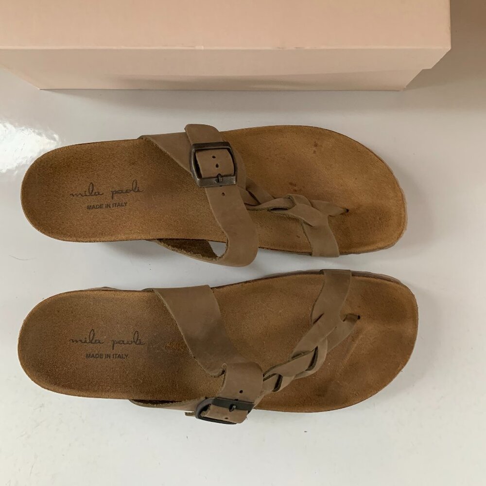 Mila Paoli BrownLeather Sandals Women's 10